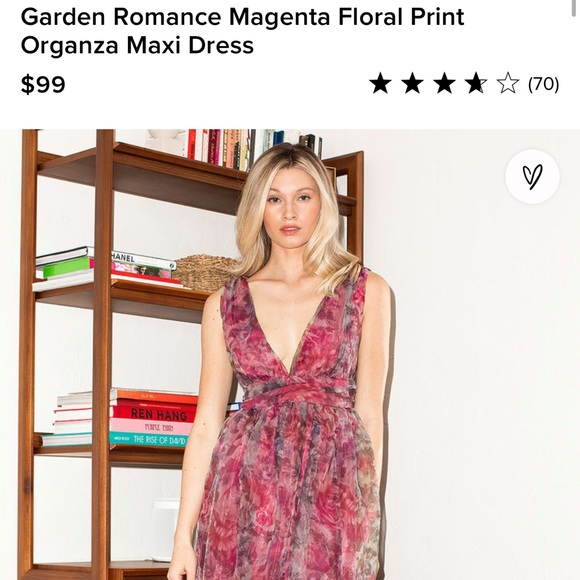 chinese dress ladies Caroline Garden Romance Magenta Floral Print Maxi Dress